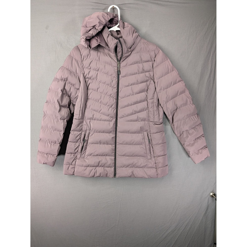 32 Degrees Heat Womens Hooded Puffer Jacket Mauve Purple Size L